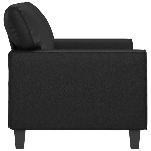 2-Sitzer-Sofa Schwarz 120 cm Kunstleder