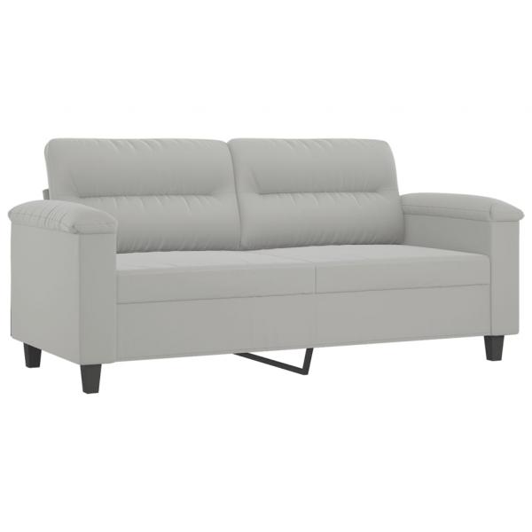 2-Sitzer-Sofa Hellgrau 140 cm Mikrofasergewebe