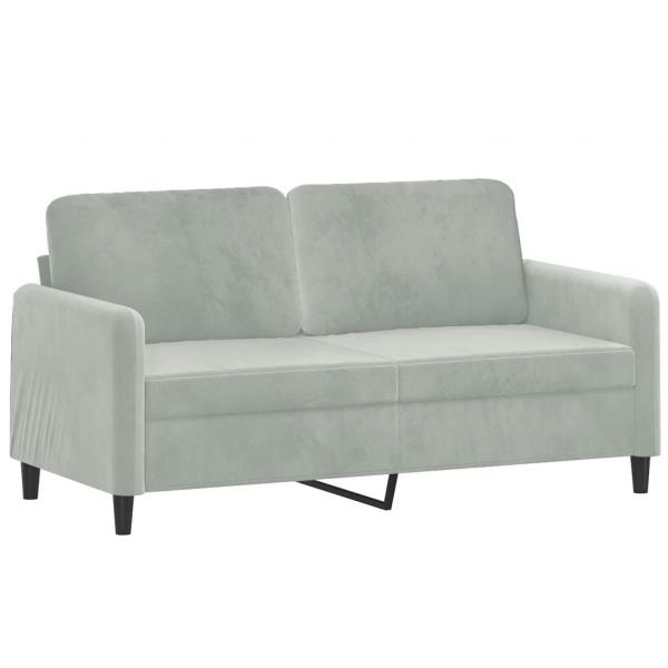 2-Sitzer-Sofa Hellgrau 140 cm Samt