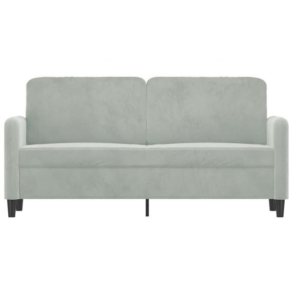 2-Sitzer-Sofa Hellgrau 140 cm Samt