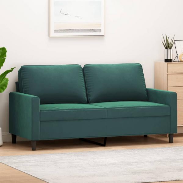 ARDEBO.de - 2-Sitzer-Sofa Dunkelgrün 140 cm Samt