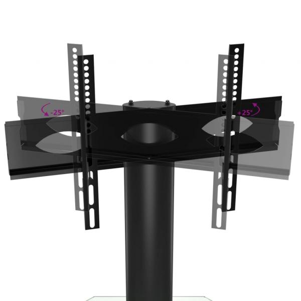 TV-Eckregal mit 4 Ablagen für 32-70 Zoll Schwarz und Silbern