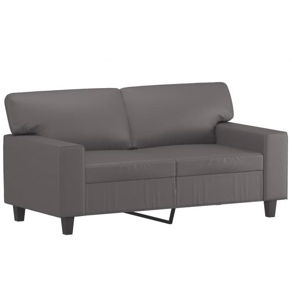 2-Sitzer-Sofa Grau 120 cm Kunstleder