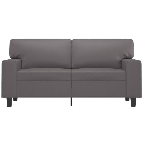 2-Sitzer-Sofa Grau 120 cm Kunstleder