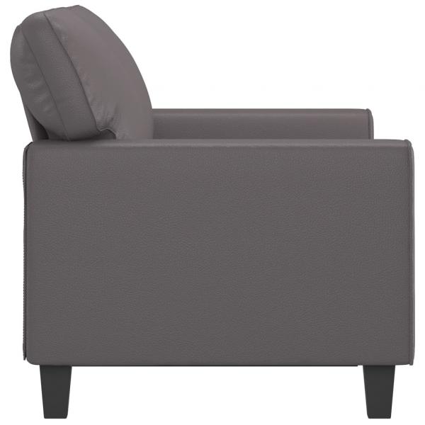 2-Sitzer-Sofa Grau 120 cm Kunstleder