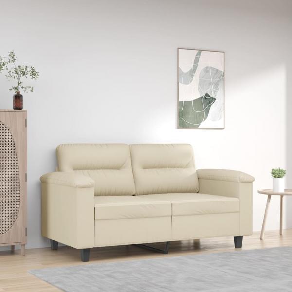 ARDEBO.de - 2-Sitzer-Sofa Creme 120 cm Kunstleder