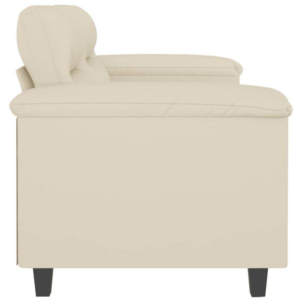 2-Sitzer-Sofa Creme 120 cm Kunstleder