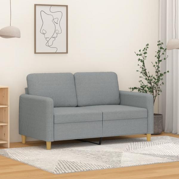 ARDEBO.de - 2-Sitzer-Sofa Hellgrau 120 cm Stoff