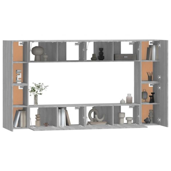 8-tlg. TV-Schrank-Set Grau Sonoma Holzwerkstoff