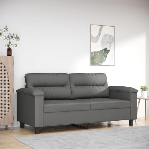 ARDEBO.de - 2-Sitzer-Sofa Dunkelgrau 140 cm Mikrofasergewebe