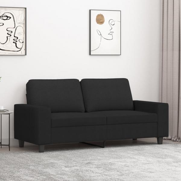 ARDEBO.de - 2-Sitzer-Sofa Schwarz 140 cm Stoff