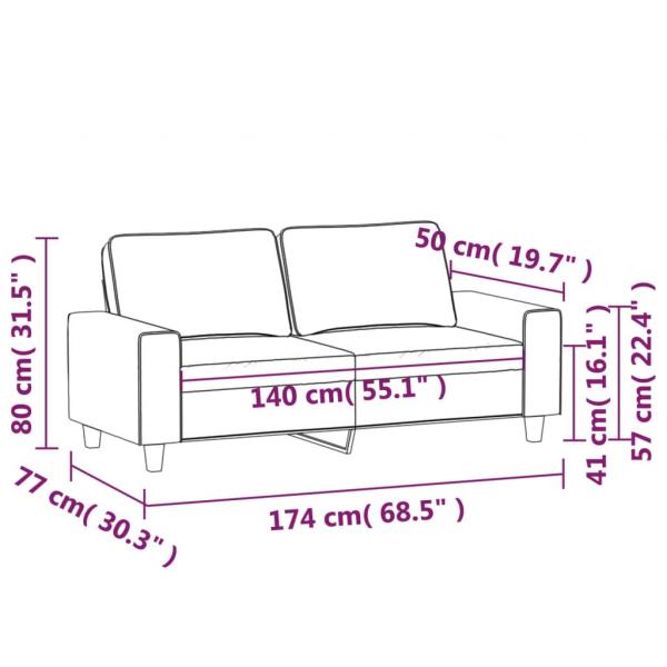 2-Sitzer-Sofa Schwarz 140 cm Stoff