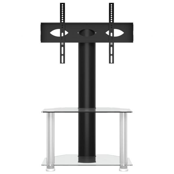 TV-Eckregal mit 2 Ablagen für 32-70 Zoll Schwarz und Silbern