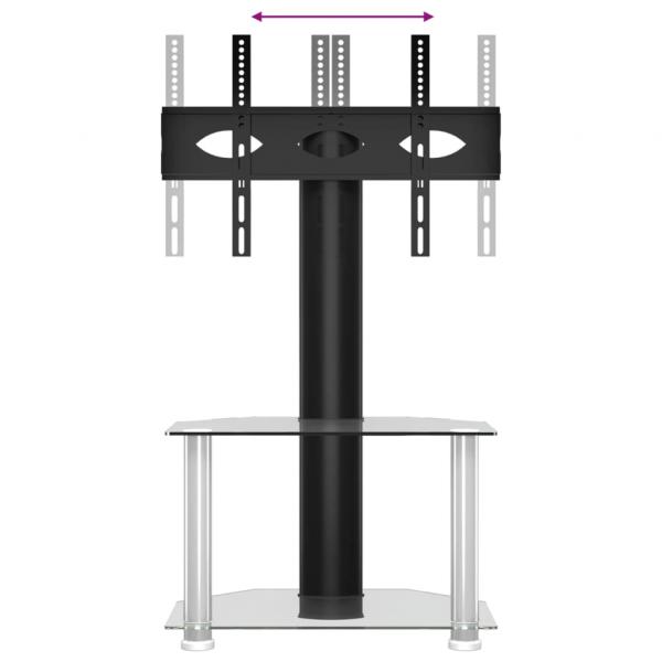 TV-Eckregal mit 2 Ablagen für 32-70 Zoll Schwarz und Silbern