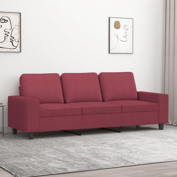 ARDEBO.de - 3-Sitzer-Sofa Weinrot 180 cm Stoff