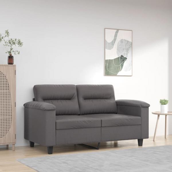 ARDEBO.de - 2-Sitzer-Sofa Grau 120 cm Kunstleder