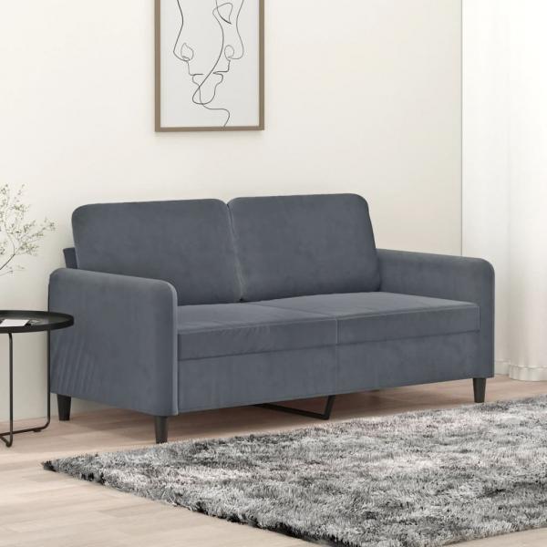 ARDEBO.de - 2-Sitzer-Sofa Dunkelgrau 140 cm Samt