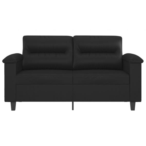 2-Sitzer-Sofa Schwarz 120 cm Kunstleder