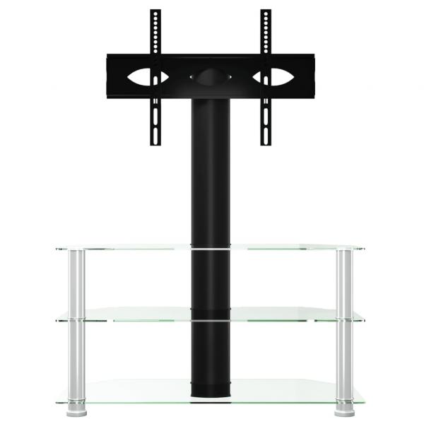 TV-Eckregal mit 3 Ablagen für 32-70 Zoll Schwarz und Silbern