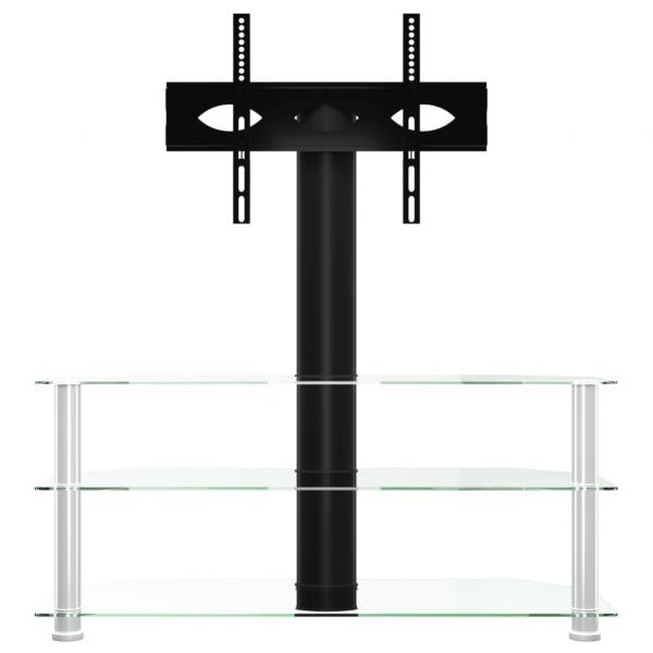 TV-Eckregal mit 3 Ablagen für 32-70 Zoll Schwarz und Silbern