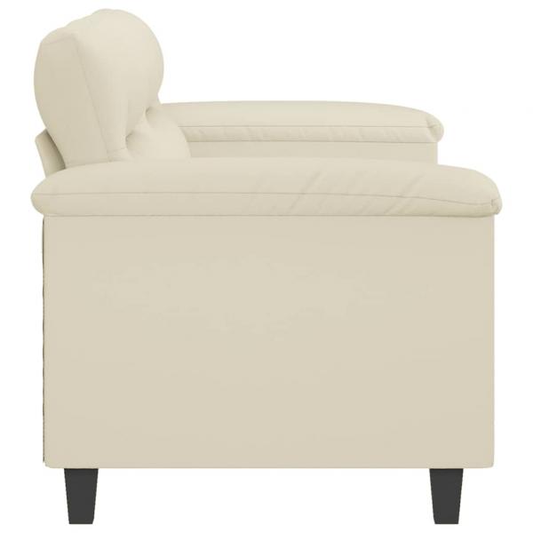 2-Sitzer-Sofa Creme 140 cm Kunstleder