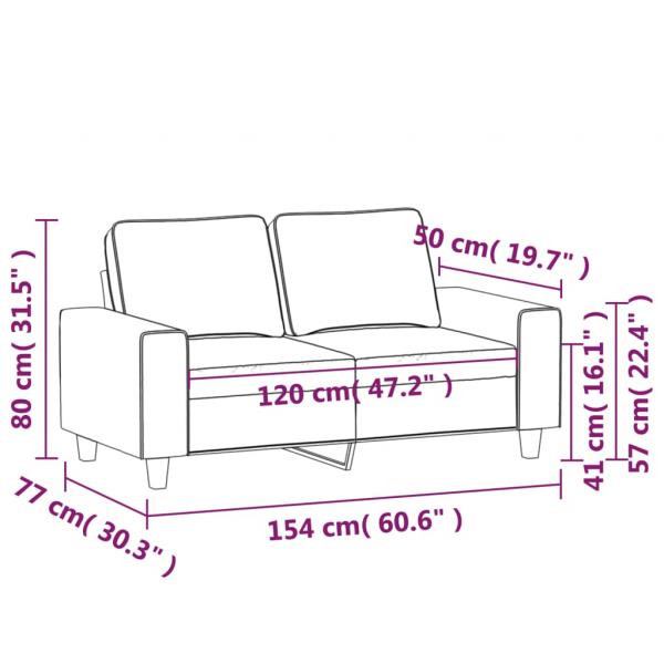 2-Sitzer-Sofa Creme 120 cm Stoff