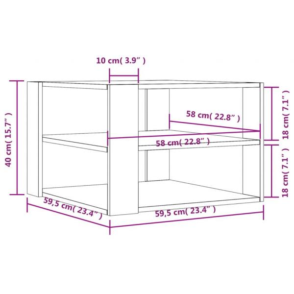 Couchtisch Grau Sonoma 59,5x59,5x40 cm Holzwerkstoff