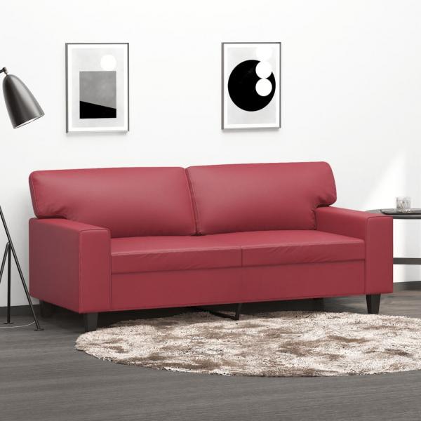 ARDEBO.de - 2-Sitzer-Sofa Weinrot 140 cm Kunstleder