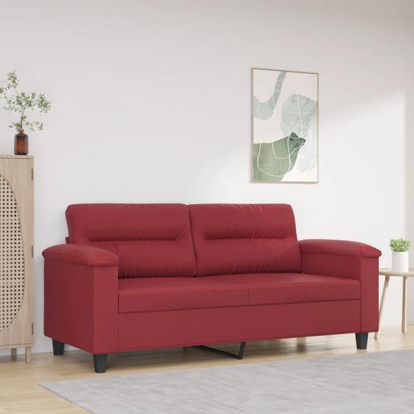 ARDEBO.de - 2-Sitzer-Sofa Weinrot 140 cm Kunstleder