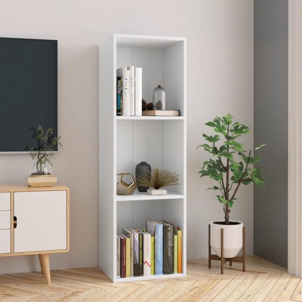 ARDEBO.de - Bücherregal/TV-Schrank Weiß 36x30x114 cm Holzwerkstoff