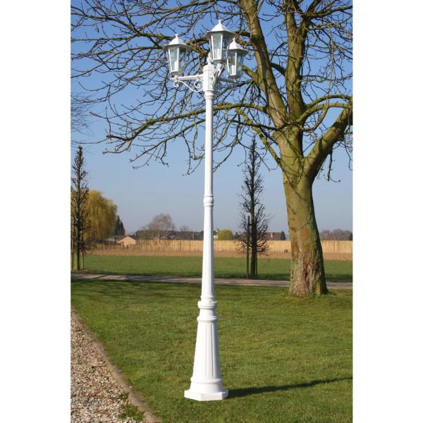 ARDEBO.de - Gartenlaterne 3-flammig 215 cm Weiß Aluminium