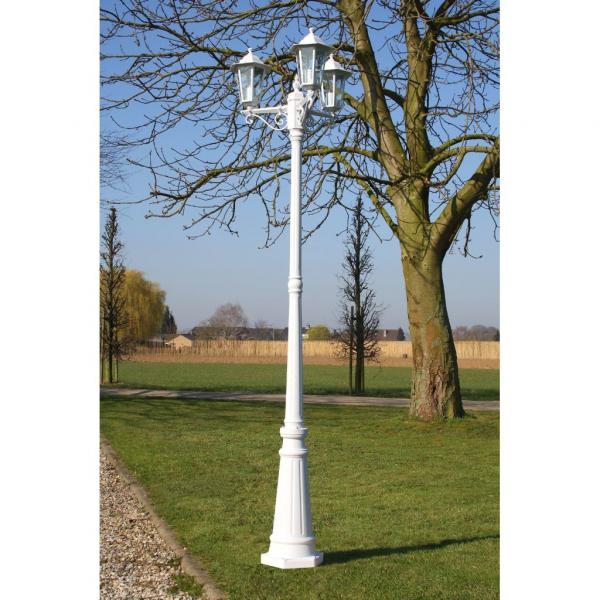 Gartenlaterne 3-flammig 215 cm Weiß Aluminium