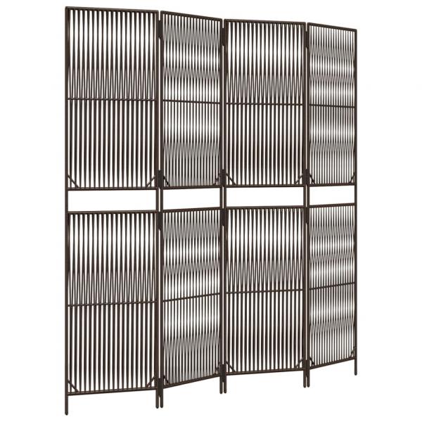 Paravent 4-tlg. Braun Poly Rattan