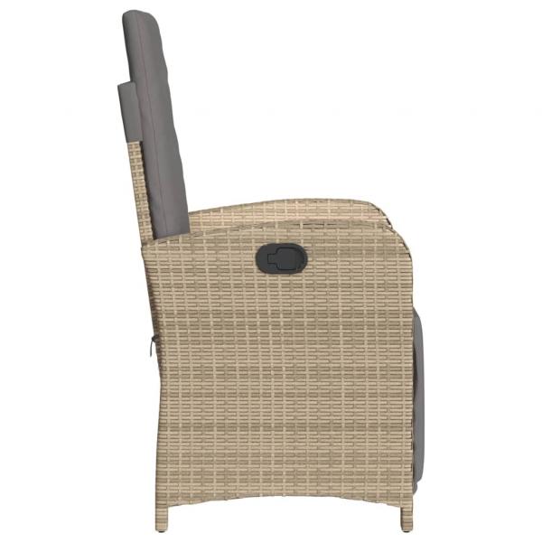 Gartensessel mit Fußteil 2 Stk. Verstellbar Poly Rattan