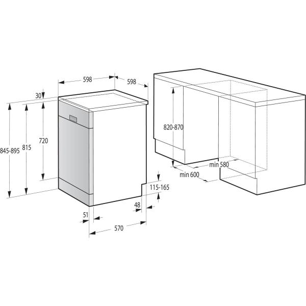 Gorenje GS620C10S Standgeschirrspüler, 60 cm breit, 14 Maßgedecke, TotalDry, automatische Türöffnung, silber