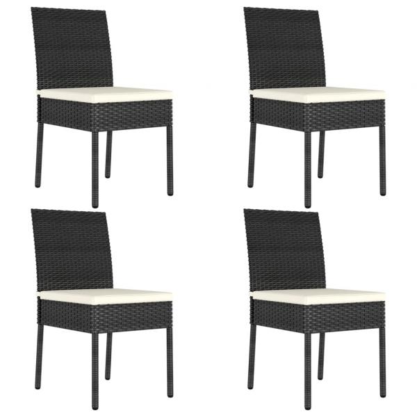 ARDEBO.de - Garten-Essstühle 4 Stk. Poly Rattan Schwarz