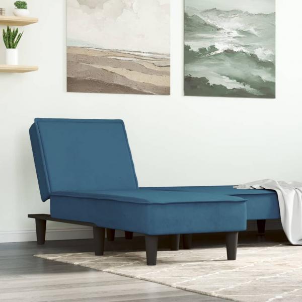 ARDEBO.de - Chaiselongue Blau Samt