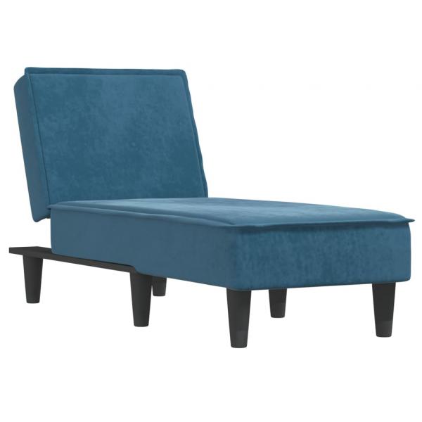 Chaiselongue Blau Samt