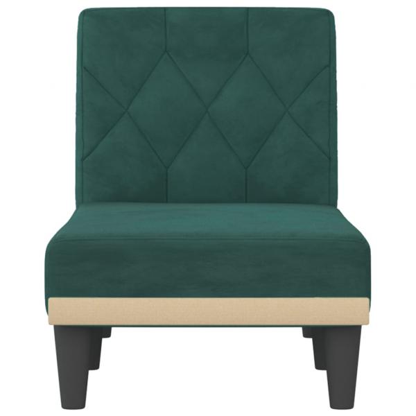 Chaiselongue Dunkelgrün Samt