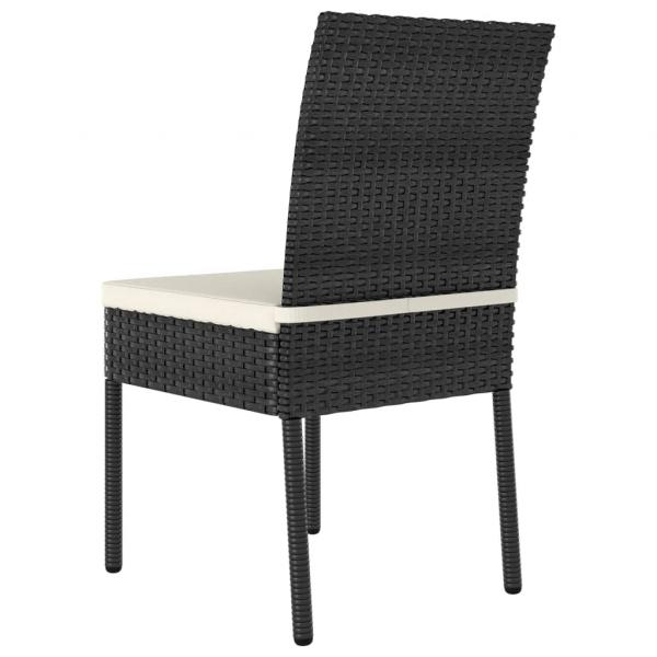 Garten-Essstühle 2 Stk. Poly Rattan Schwarz