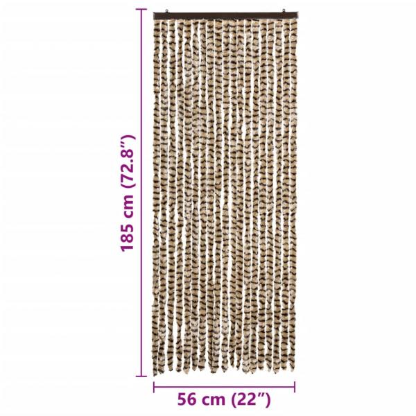 Insektenschutz-Vorhang Beige und Braun 56x185 cm Chenille