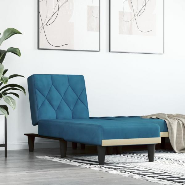 ARDEBO.de - Chaiselongue Blau Samt