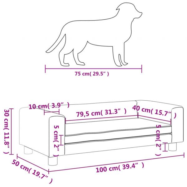 Hundebett mit Verlängerung Rosa 100x50x30 cm Samt