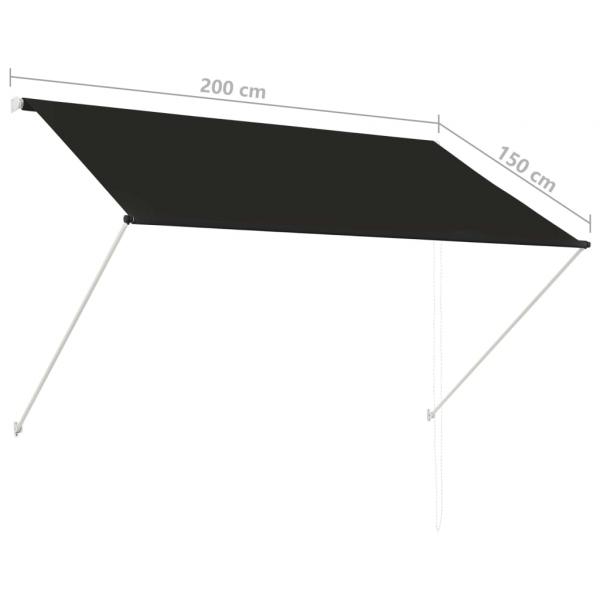 Einziehbare Markise 200×150 cm Anthrazit