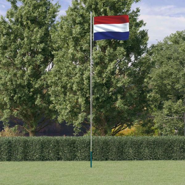 ARDEBO.de - Niederländische Flagge mit Mast 6,23 m Aluminium