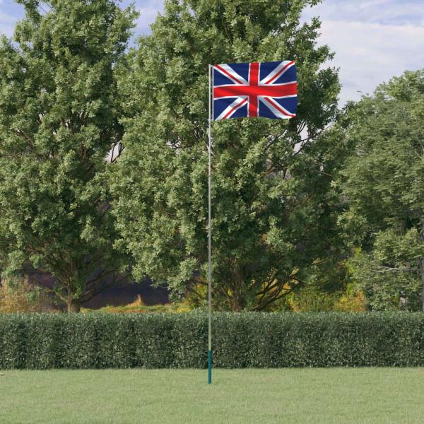 ARDEBO.de - Flagge Großbritanniens mit Mast 5,55 m Aluminium