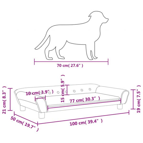 Hundebett Rosa 100x50x21 cm Samt