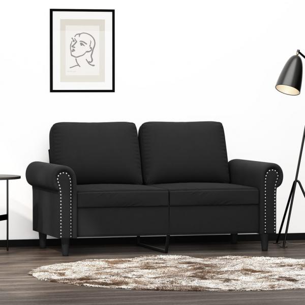 ARDEBO.de - 2-Sitzer-Sofa Schwarz 120 cm Samt