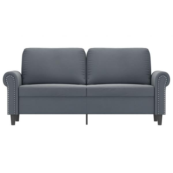 2-Sitzer-Sofa Dunkelgrau 140 cm Samt