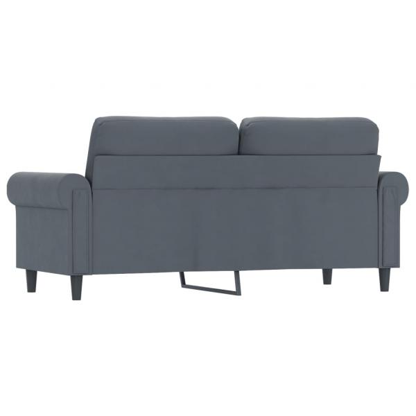 2-Sitzer-Sofa Dunkelgrau 140 cm Samt